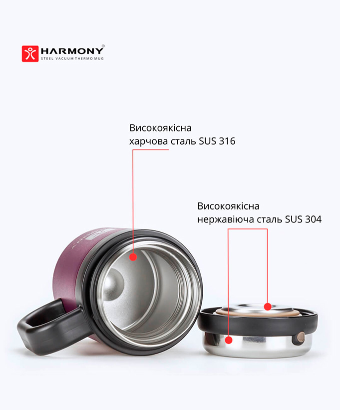 Термокухоль Harmony Travel Pro Berry 0,5 л.
