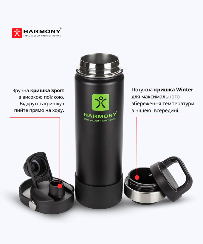 Термос Harmony Comfort Black 0,65 л.